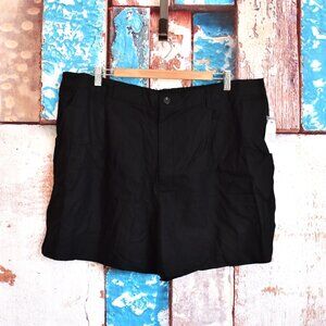 Women's Time and Tru Linen Sep Short Half Elastic Waist XXLARGE Black